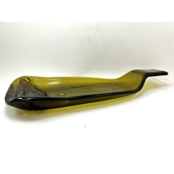 Recycled Green Glass‎ Wine Bottle Relish Serving Tray Melted Charcuterie Olive - Picture 2 of 7